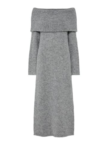 Pieces Strickkleid in Dark Grey Melange