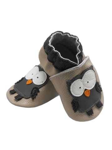 Bemesu Baby Krabbelschuhe aus Leder, weiche Lauflernschuhe mit rutschfester Sohle 