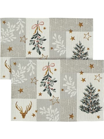 Sander Baumwollmischung, Gewebt, Gobelin Tischset 2er-Pack Cheryl in beige