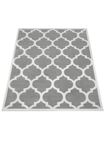 KADIMA DESIGN Teppich Kurzflor Marokkanisches Muster Wohnzimmer schmutzabweisend in Grau