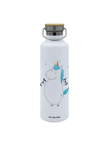 Mr. & Mrs. Panda Wasserflasche Einhorn Fitness ohne Spruch in Weiß