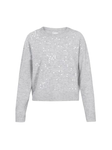 Usha Women Sweater in light grey melange
