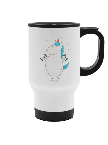Mr. & Mrs. Panda Kaffeebecher To Go Einhorn Fitness ohne Spruch in Weiß