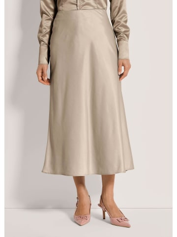 MADELEINE Midi Satinrock für elegante Anlässe in kiesel