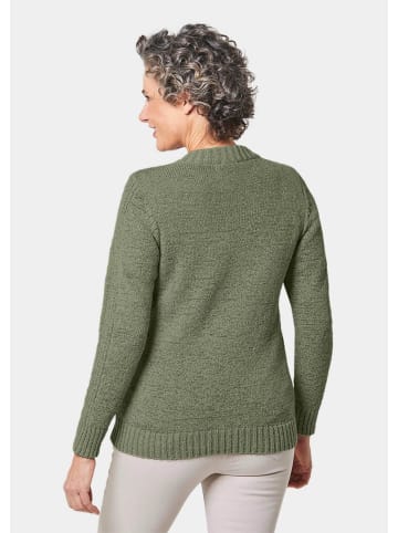GOLDNER Strickjacke aus Bändchengarn in schöner Melange-Optik in olivgrün