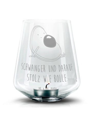 Mr. & Mrs. Panda Teelichthalter Avocado Schwangerschaft mit Spruch in Transparent