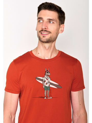 GreenBomb T-Shirt Animal Donkey Surf in Lehm rot