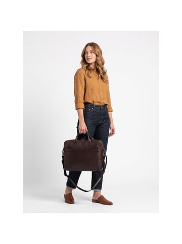 Jost Glasgow Aktentasche Leder 40 cm Laptopfach in brown