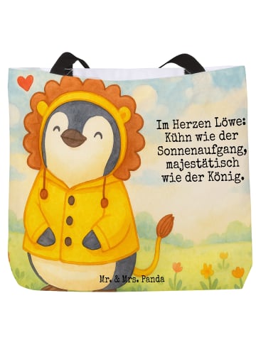 Mr. & Mrs. Panda Tote Bag Löwe Astrologie Design mit Spruch in Weiß