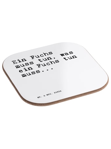 Mr. & Mrs. Panda Untersetzer Ein Fuchs muss tun,... mit Spruch in Weiß