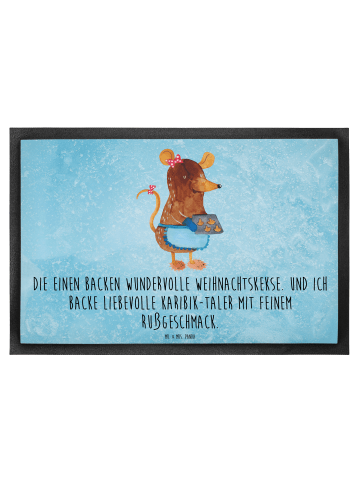 Mr. & Mrs. Panda Fußmatte Maus Kekse mit Spruch in Eisblau