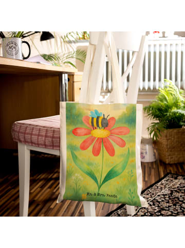 Mr. & Mrs. Panda Tasche Hummel Blume Design ohne Spruch in Weiß