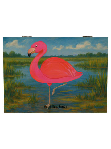 Mr. & Mrs. Panda Geschenkbox Flamingo Classic Design ohne Spruch in Weiß