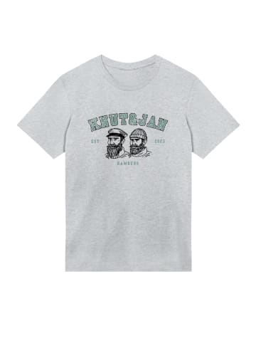 F4NT4STIC T-Shirt Knut und Jan Hamburg Vintage Seemänner in grau meliert