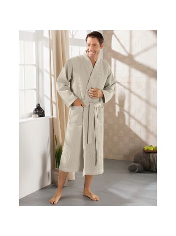Erwin Müller Piqué Unisex-Bademantel lang Hohenfels in cappuccino