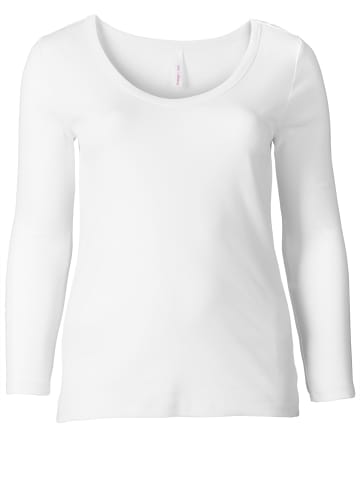 sheego Langarmshirt in weiß