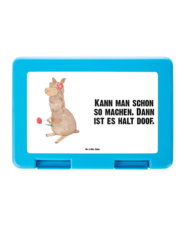 Mr. & Mrs. Panda Snackbox Alpaka Blume mit Spruch in Weiß