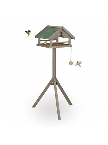 relaxdays Vogelfutterhaus in Braun - (B)37 x (H)120 x (T)37,5 cm