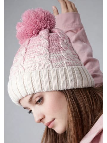 Yuhu Damen Strickmütze mit Fleecefutter und Farbverlauf für Wintertage in Rosa
