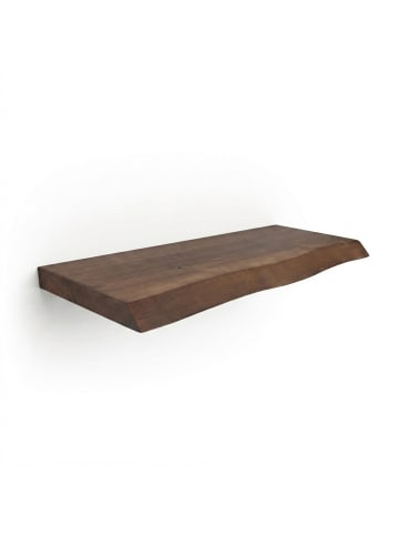 relaxdays Wandregal "Baumkante" in Dunkelbraun - (B)70 x (H)3 x (T)22 cm