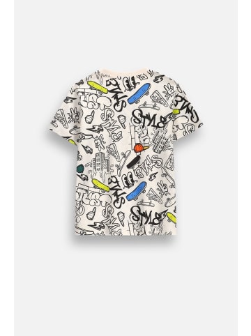 Coccodrillo Baumwoll-T-Shirt mit kurzen Ärmeln in ecru