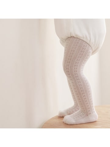 MUNADUNA Baby Sommer Netzstrumpfhose in Weiß C