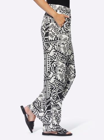 Heine Druck-Hose in schwarz-champagner-bedruckt