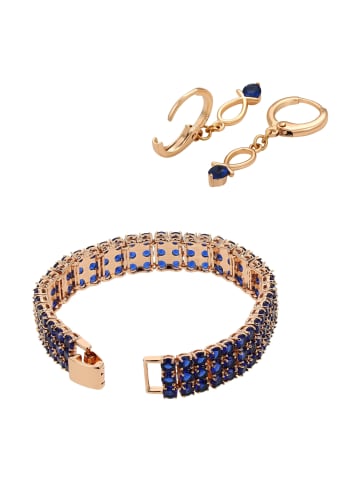 faina Women Jewelry Set in rose gold navy