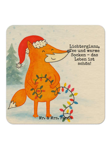 Mr. & Mrs. Panda Bierdeckel Fuchs Weihnachten Design mit Spruch in Weiß