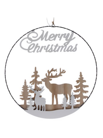 Home&Styling Collection Weihnachtsdekoration mit LED zum Aufhängen in Beige, Ø 40 cm