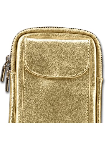 Toscanto Toscanto Umhängetasche, Handtasche Leder gold ca. 12cm