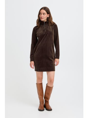 Oxmo Sweatkleid OXEBBA HALFZIP DRESS in braun
