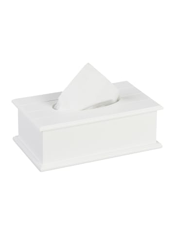 relaxdays Taschentuchbox in Weiß - (B)27 x (H)9,5 x (T)16 cm