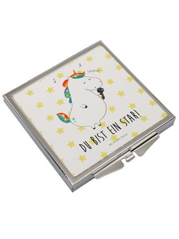 Mr. & Mrs. Panda Schminkspiegel Einhorn Sänger mit Spruch in Weiß