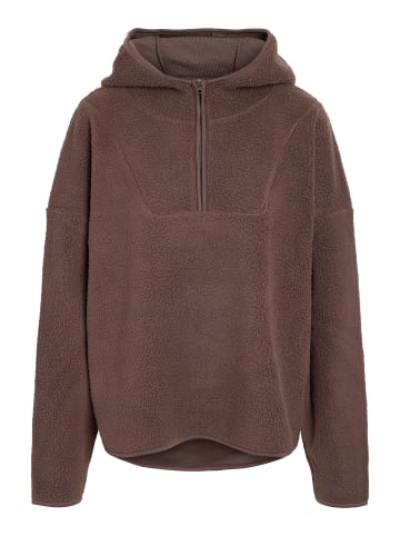 Noisy may Teddy-Hoodie mit Reißverschluss und Kapuze in Braun-2