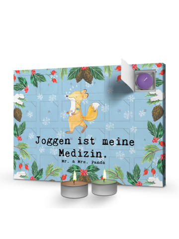 Mr. & Mrs. Panda Adventskalender Fuchs Joggen mit Spruch in Eisblau