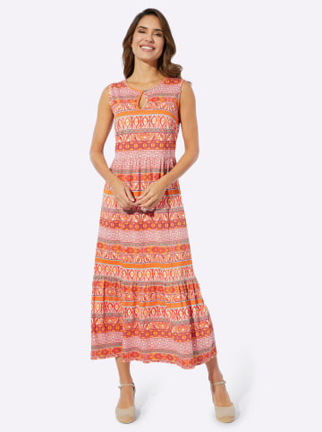 Sieh an! Jerseykleid in papaya-terra-bedruckt