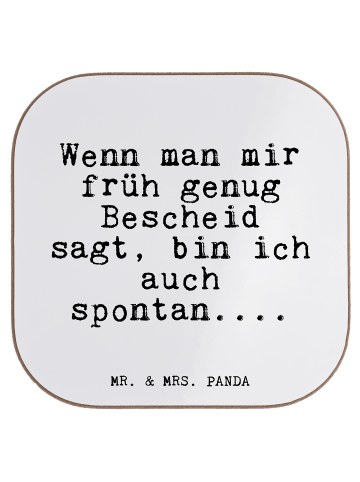 Mr. & Mrs. Panda Tassenuntersetzer Wenn man mir früh... mit Spruch in Weiß