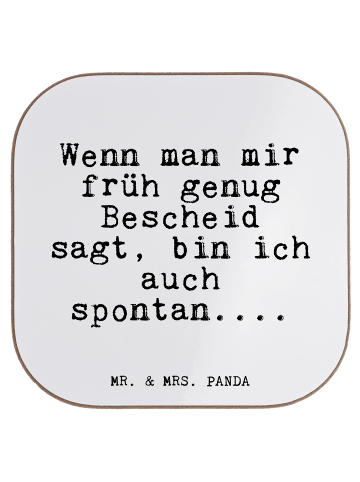 Mr. & Mrs. Panda Untersetzer Wenn man mir früh... mit Spruch in Weiß