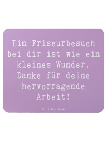 Mr. & Mrs. Panda Mauspad Spruch Friseur Wunder mit Spruch in Lavendeltraum