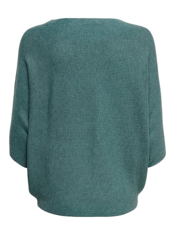 JACQUELINE de YONG Pullover Feinstrick Sweatshirt JDYNEW BEHAVE BATSLEEVE Sweater in Petrol