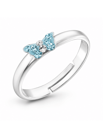 schmuck23 Ring 925 Silber Schmetterling in Hellblau