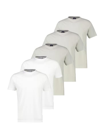 Lerros T-Shirt Basic in Hellgrau / weiß
