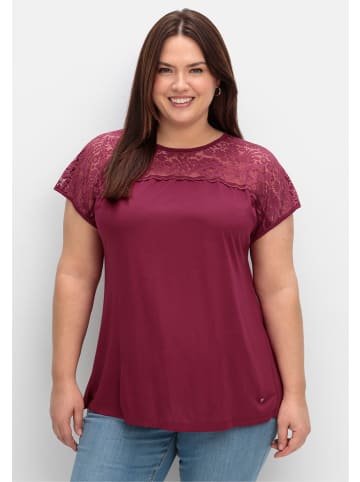 sheego Spitzenshirt in beere