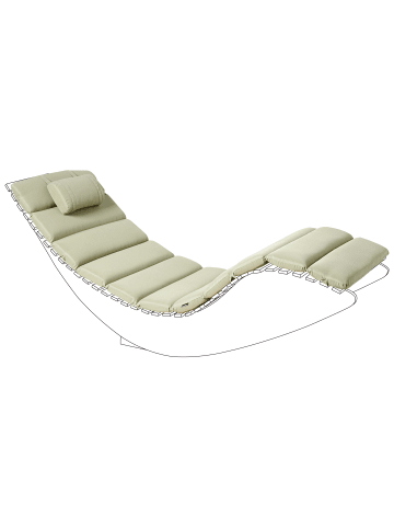 Beliani Auflagen BRESCIA PREMIUM in Grün - (W) 60 x (H) 5 x (L) 180 cm