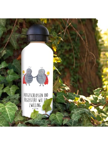 Mr. & Mrs. Panda Kindertrinkflasche Sternzeichen Zwilling mit Sp... in Weiß