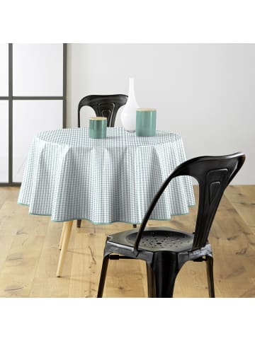 Douceur d’Intérieur Runder Tischdecken MINI VICHY in Blau, (B) 160 x (H) 0,1 x (L) 160 cm