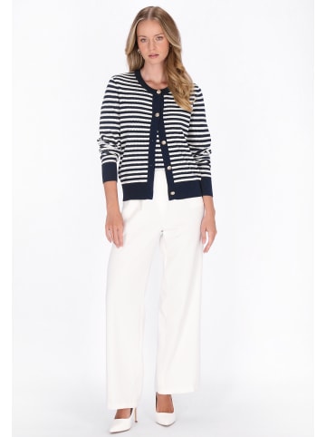 DreiMaster Women Cardigan in navy offwhite