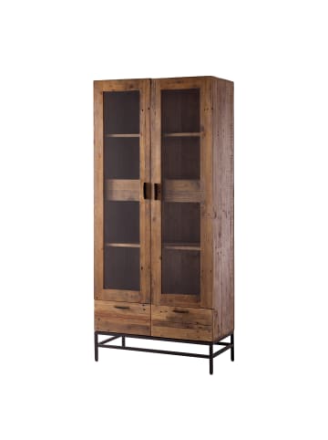 home24 Vitrinenschrank GRASBY in Pinie Dunkel