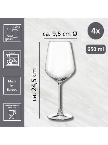 Ritzenhoff & Breker 4er Set Burgundergläser Rumba in Transparent 650 ml